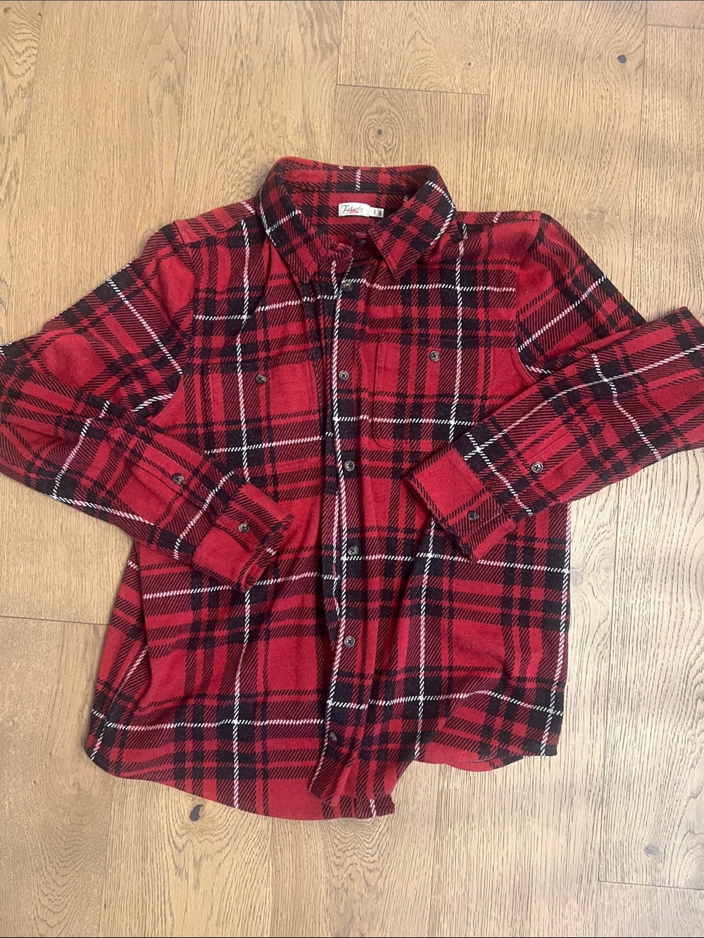 Faherty Red and Black Legend Sweater Shirt